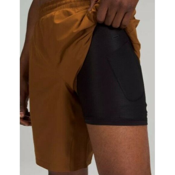New Lululemon Men's Size XL Pace Breaker Shorts 7" Lined Copper Brown XL - Picture 9 of 12